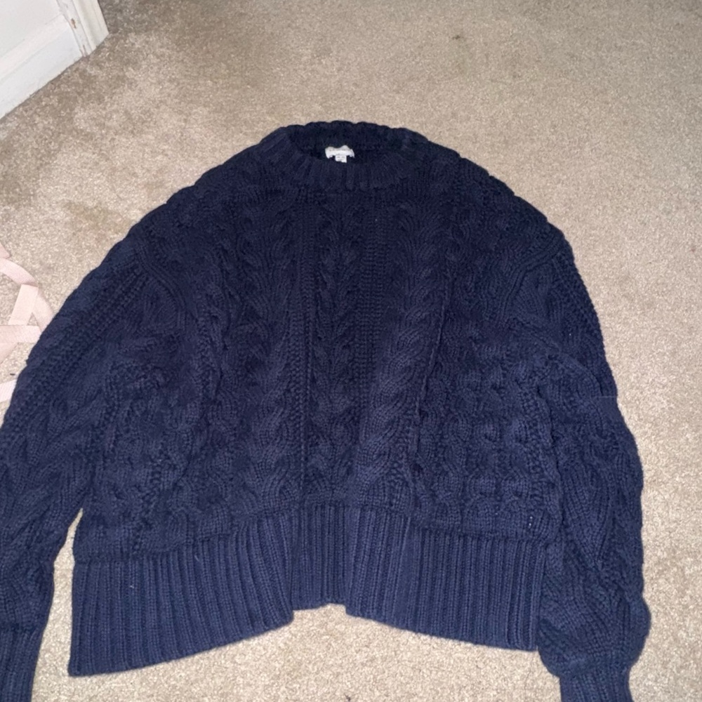La Hearts Midnight Blue Cable Knit Sweater